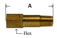 Brass Long Extension Adapters Diagram